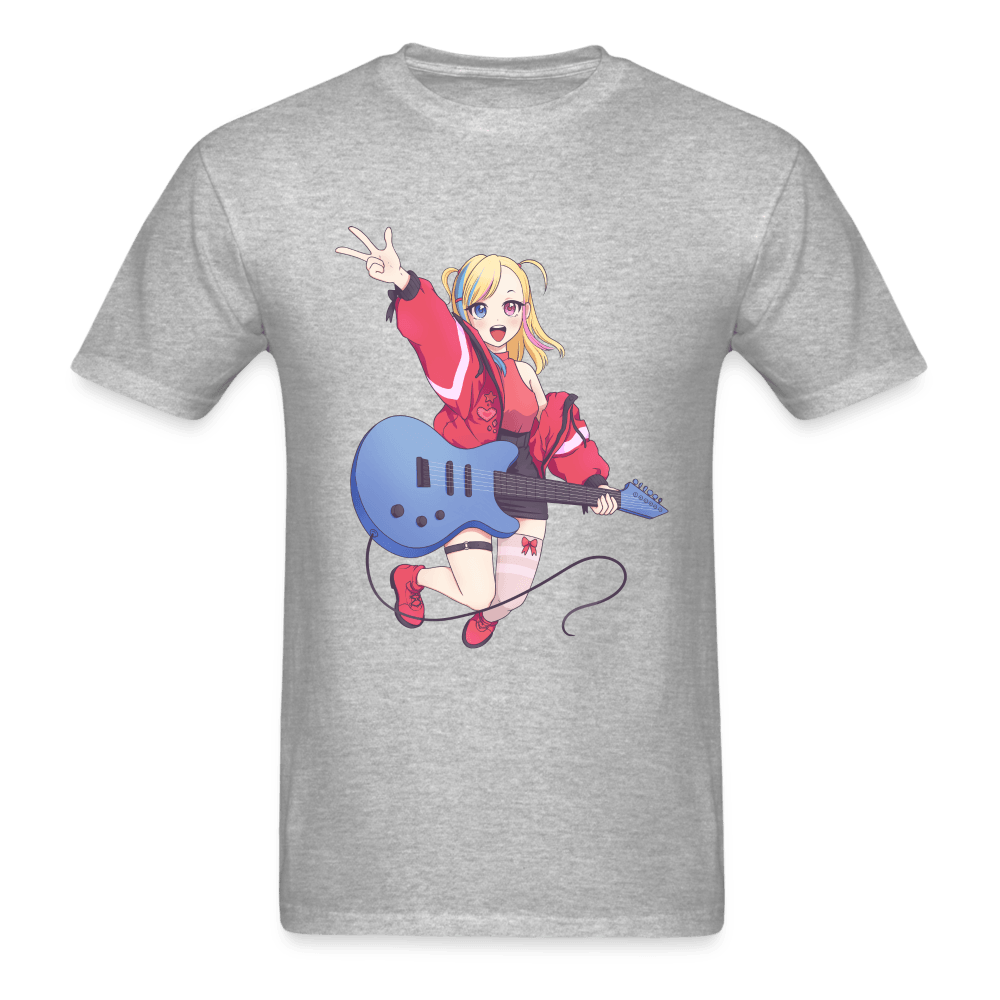 Rock On Anime Concert T-Shirt - heather gray