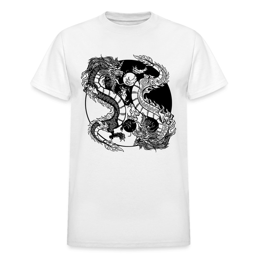 Yin Yang Dragon Tattoo Shirt - white