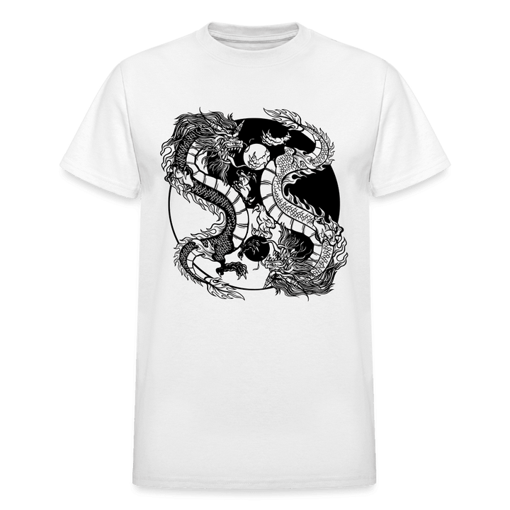 Yin Yang Dragon Tattoo Shirt - white