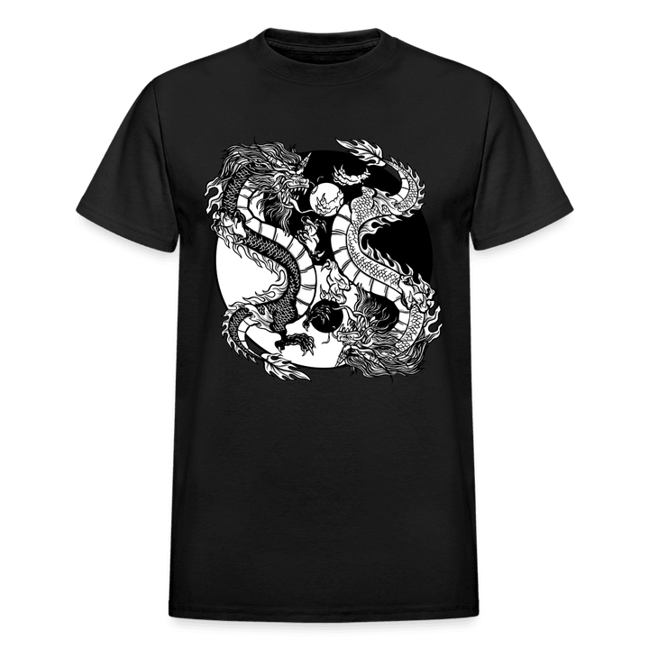 Yin Yang Dragon Tattoo Shirt - black