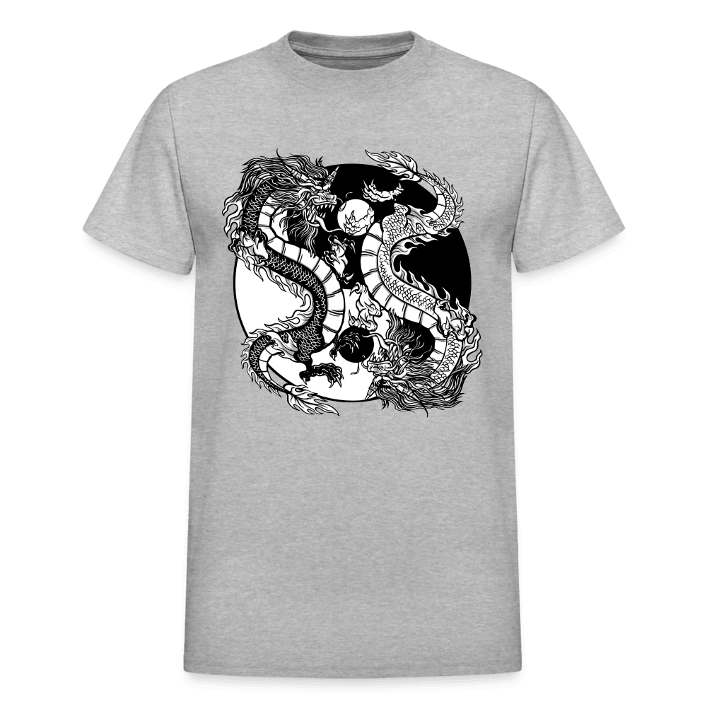 Yin Yang Dragon Tattoo Shirt - heather gray