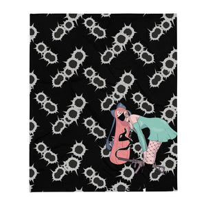 Gunslinger Girl with Mask Bullet Shots Throw Blanket - PlayWhatever
