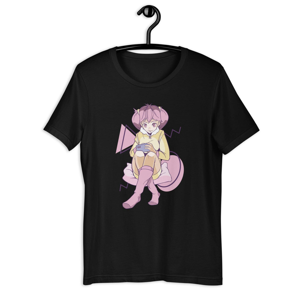 Pink Anime Girl Mobile Gaming Gamer T-Shirt - PlayWhatever