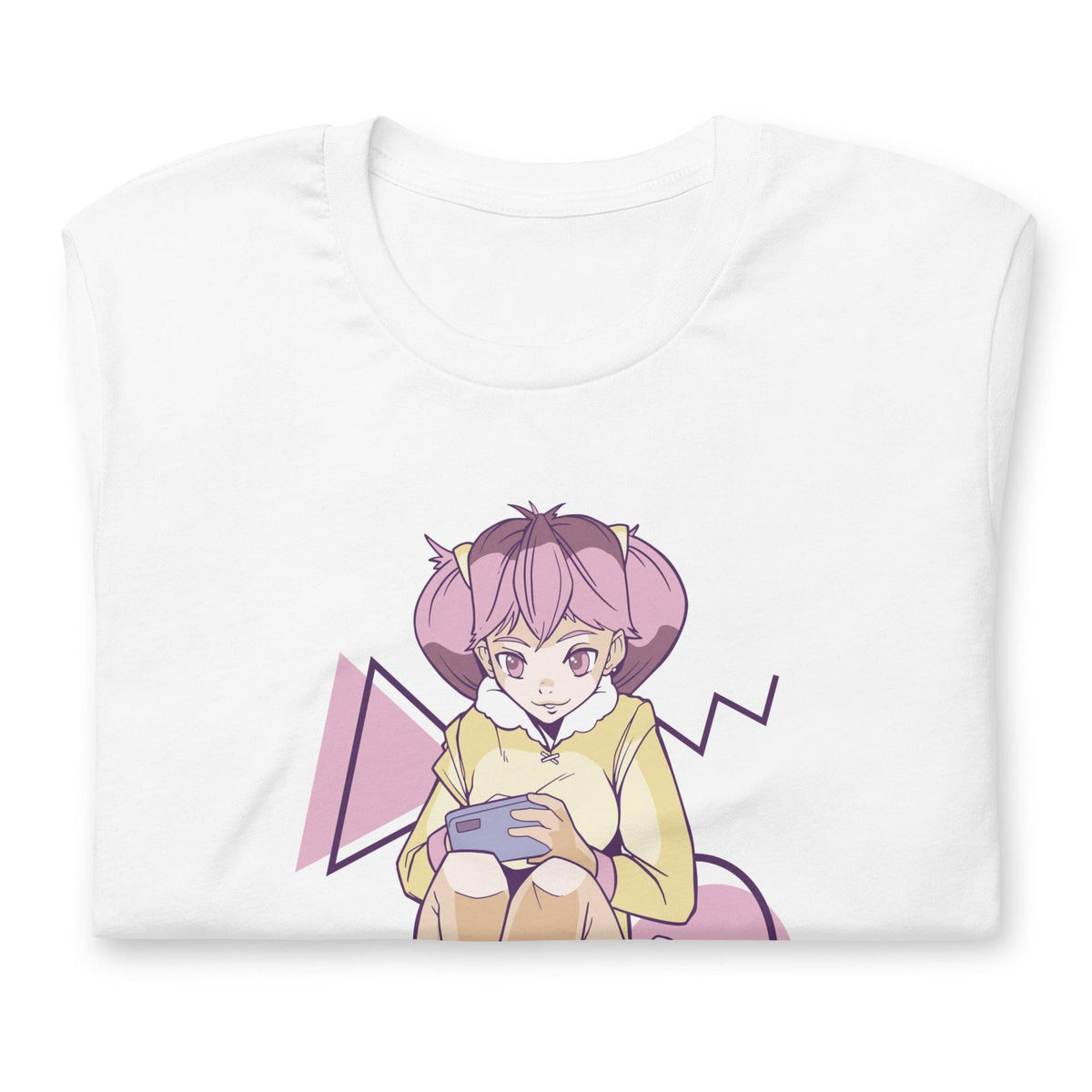 Pink Anime Girl Mobile Gaming Gamer T-Shirt - PlayWhatever